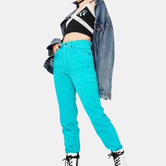 Gorgeous Aqua Blue Corduroy Jeans! - Picture 2 of 3